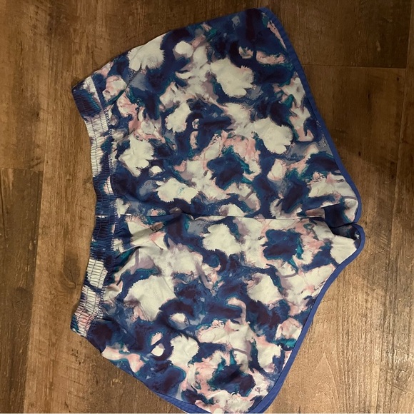 Women's Blue and Pink Tie-Dye Running Shorts - Picture 2 of 2
